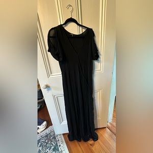 Lulu’s Heart of Marigold Black Wrap Maxi Dress Black 1X